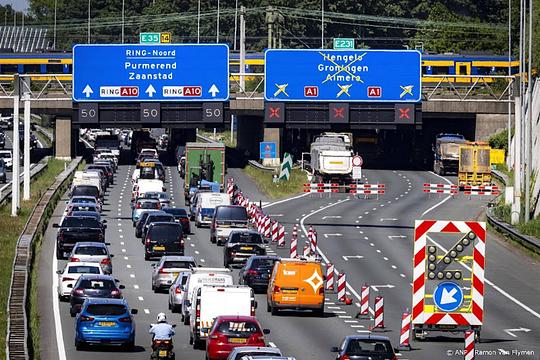 Wegwerkzaamheden A1 bij Amsterdam dag eerder klaar